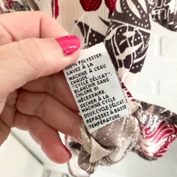 Vintage Button down shirt Alia Aloha Hawaii Tropical Cream Oatmeal Red wine 18 - Picture 9 of 9